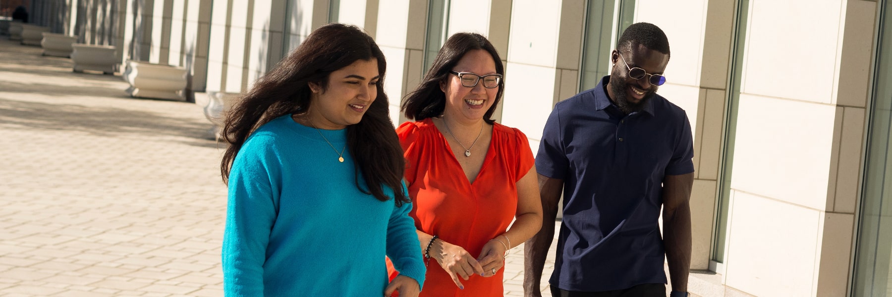 graduate students walking near Campus Center