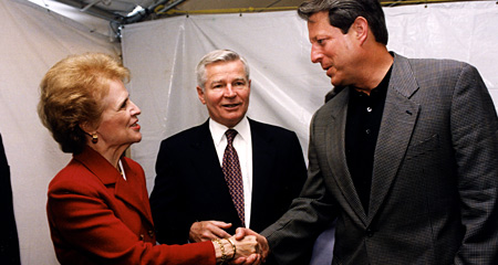 Then Chancellor Sherry Penney with Vice President Al Gore, 2000.