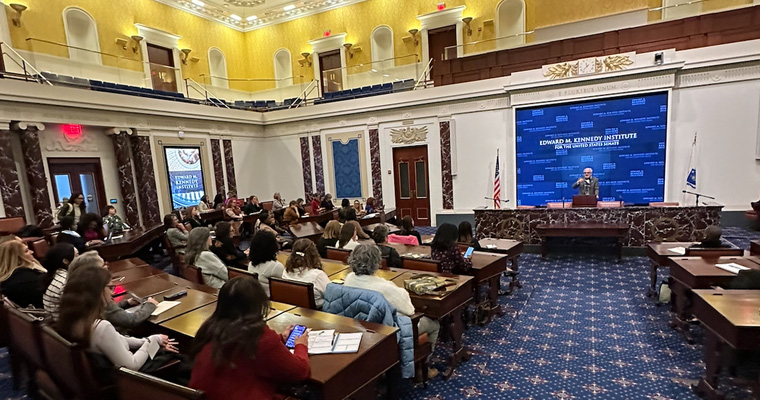 Attendees listen to the chancellor at the 5th Biennial New England Women’s Policy Conference.